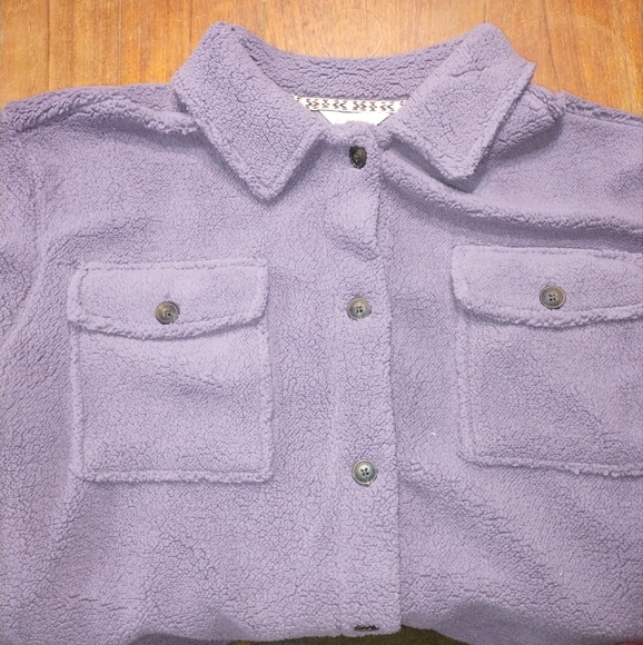 NWOT Weatherproof Vintage Fuzzy Fleece Shacket, Jacket, Purple, Size XXL - Picture 3 of 11